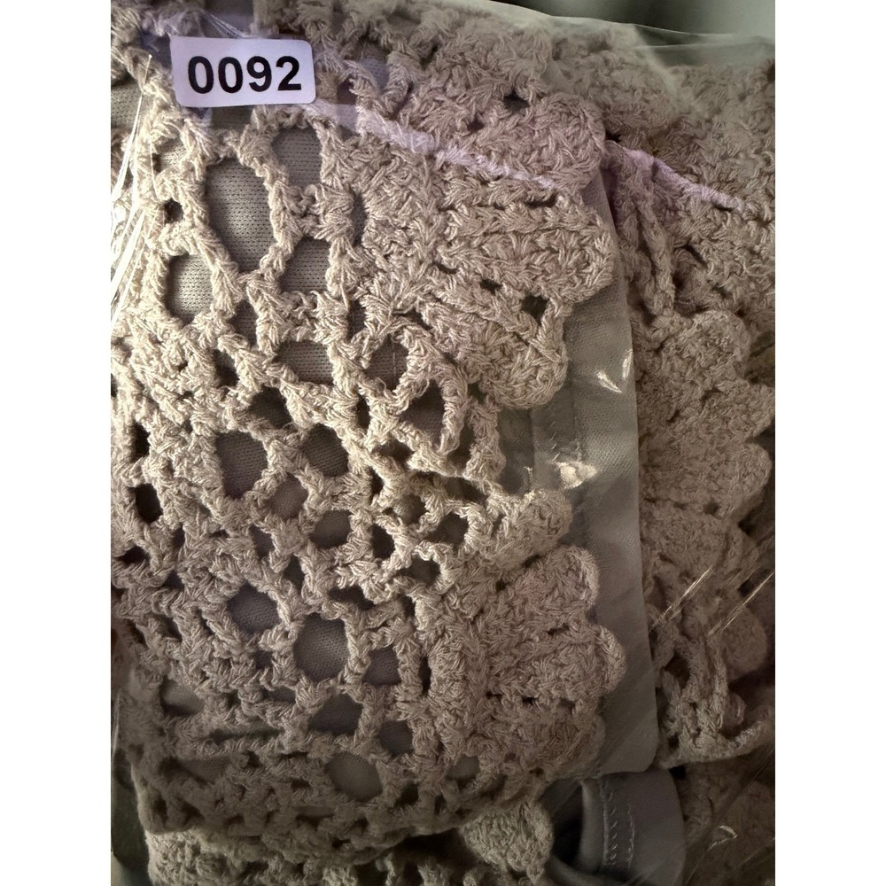 Easel Crochet Shorts Women Medium Beige Excellent Boho Floral Scalloped Festival - Picture 10 of 10